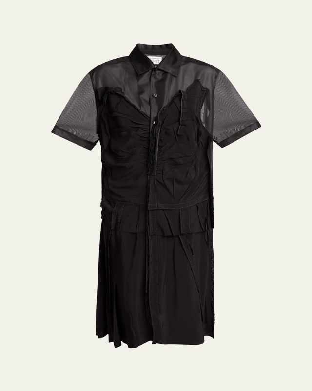 Deconstructed Button Down Midi Dress
